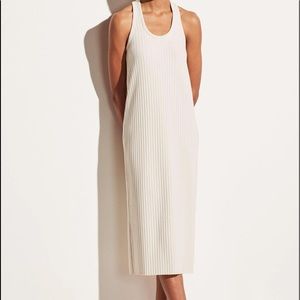 Vince Racerback Tank Ribbed Midi Dress Bone